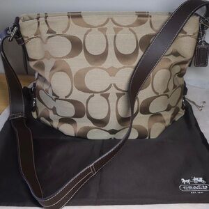 Coach Brown and Tan Shoulder Bag